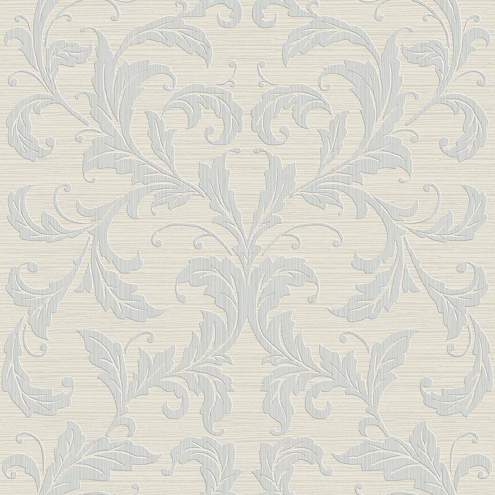 Nordic Elements Silver Embossed Linear Damask Matte Finish Non-Pasted Non-W