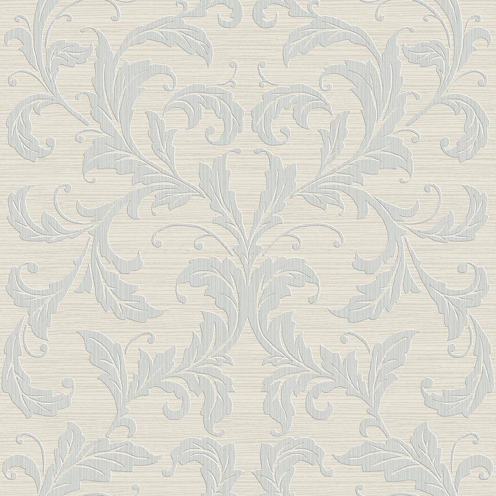 Nordic Elements Silver Embossed Linear Damask Matte Finish Non-Pasted Non-W