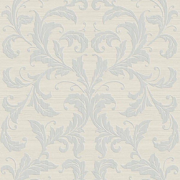 Unbranded Nordic Elements Silver Embossed Linear Damask Matte Finish Non-Pasted Non-Woven Wallpaper Sample