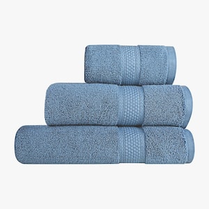 A1HC 500 GSM Duet Technology 100% Cotton Ring Spun Bjou Blue Quick Dry Low Lint Highly Absorbent 3-Piece Towel Set