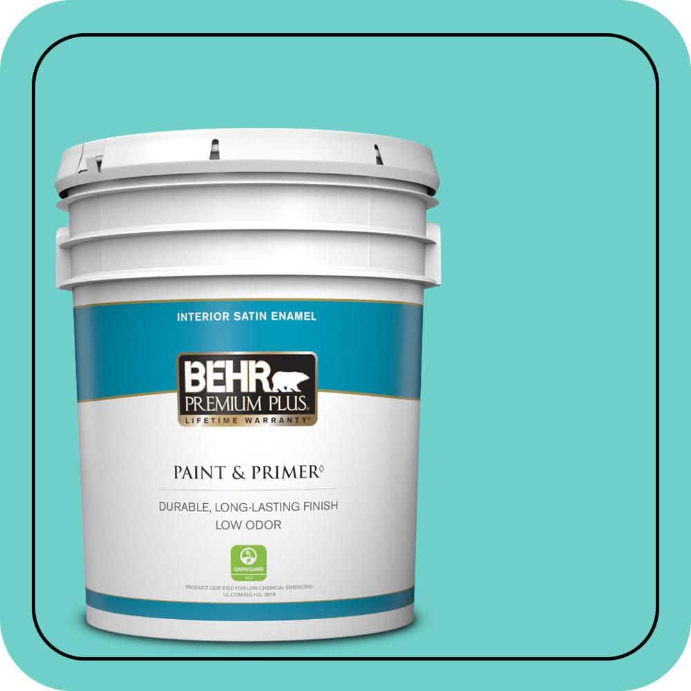 5 gal. #P450-4 Hidden Sea Glass Satin Enamel Low Odor Interior Paint & Primer price history on PriceWatchPro