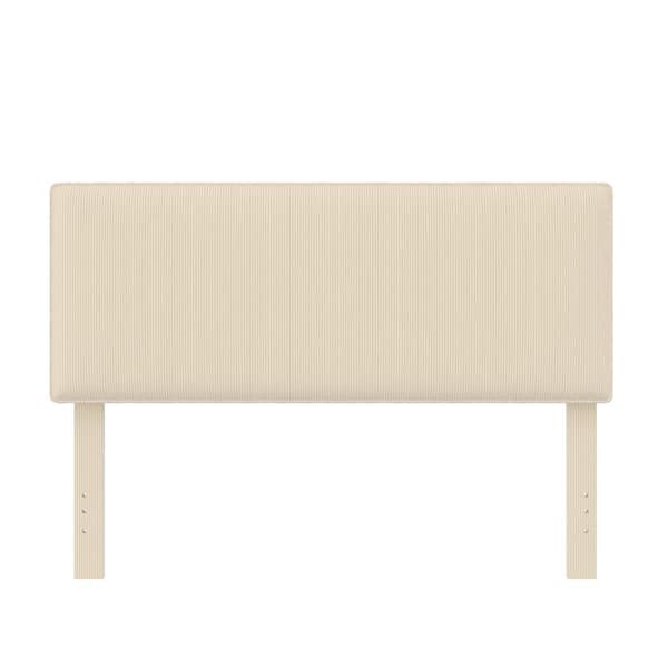 DHP Nailha, Full/Queen Upholstered Headboard with 3 Adjustable Heights, Ivory Corduroy