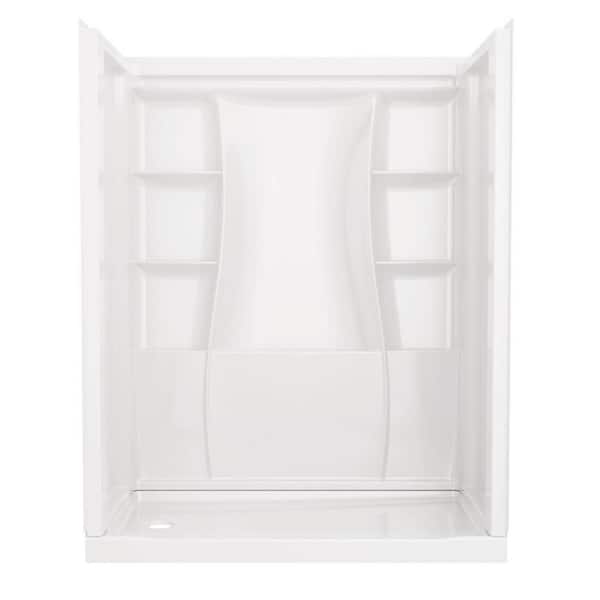 Delta Classic 500 32 in. L x 60 in. W x 72 in. H Alcove Shower Kit with Shower Wall and Shower Pan in High Gloss White