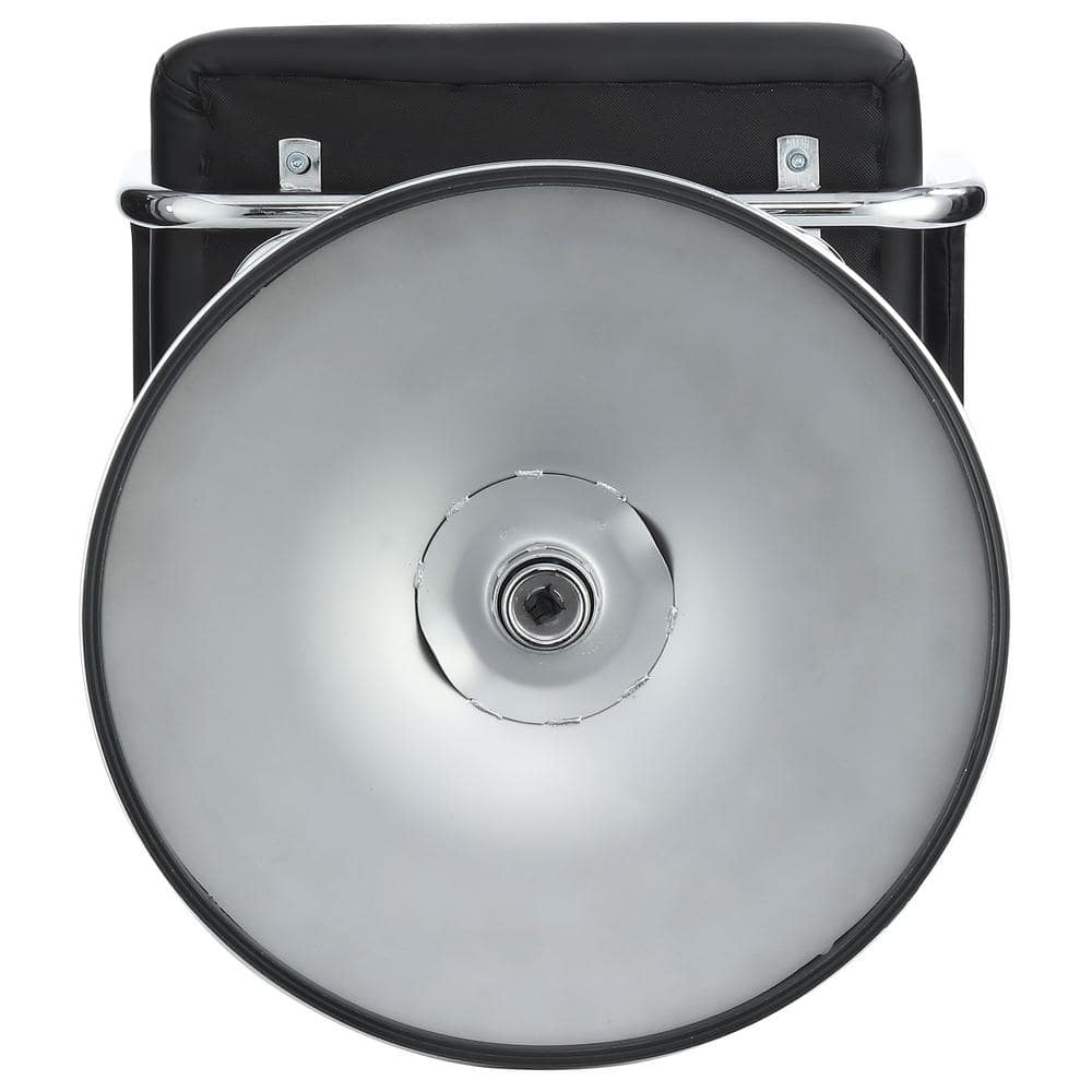 Adjustable Black Leatherette and Chrome Bar Stool