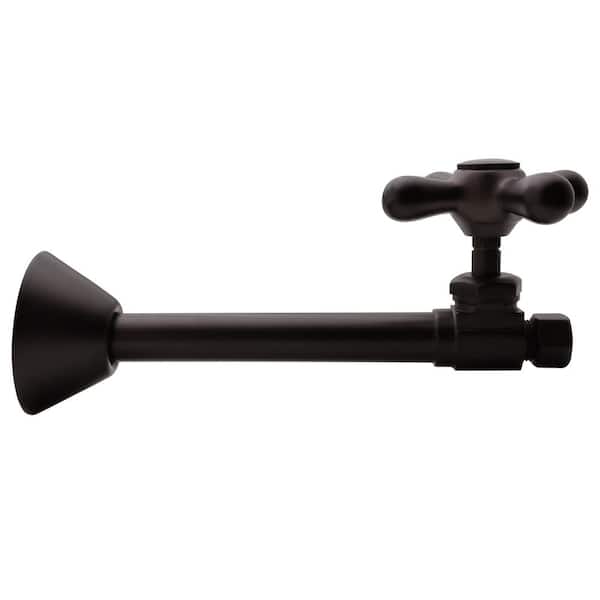 Westbrass 1/2 in. Copper Sweat x 3/8 in. O.D. Compressor Cross Handle Straight Stop, Oil Rubbed Bronze