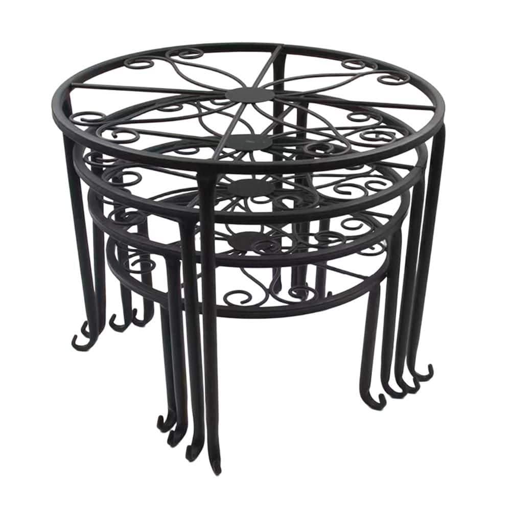 4-Pack Indoor/Outdoor Metal Plant Stands Rust-Proof Round Plant Holder for Displaying Flowers ( 10.04 in.W x 5.91 in.H ) price history on PriceWatchPro