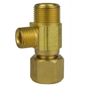 THEWORKS 3/8 in. x 3/8 in. x 3/8 in. Compression Brass Stop Valve