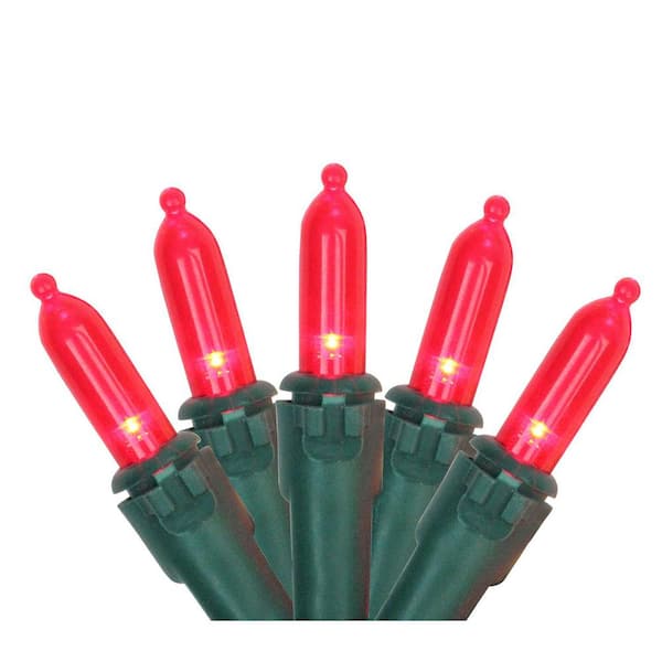 Northlight Set of 50 Red LED Mini Christmas Lights with Green Wire