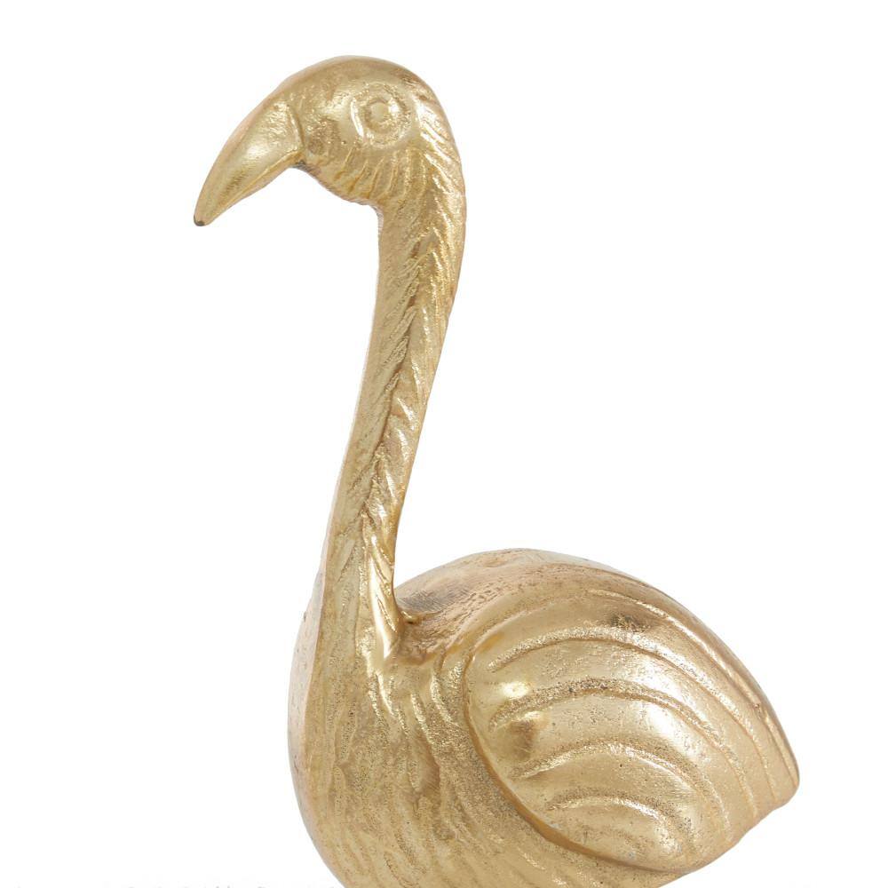 Gold Aluminum Flamingo Sculptures Set of 2