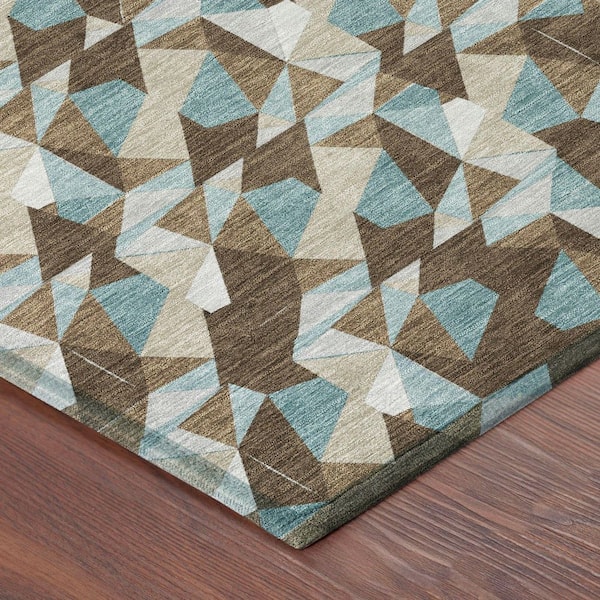 Chantille Machine Washable Indoor/Outdoor Abstract ACN2636 Chocolate 3 ft. x 5 ft. Area Rug
