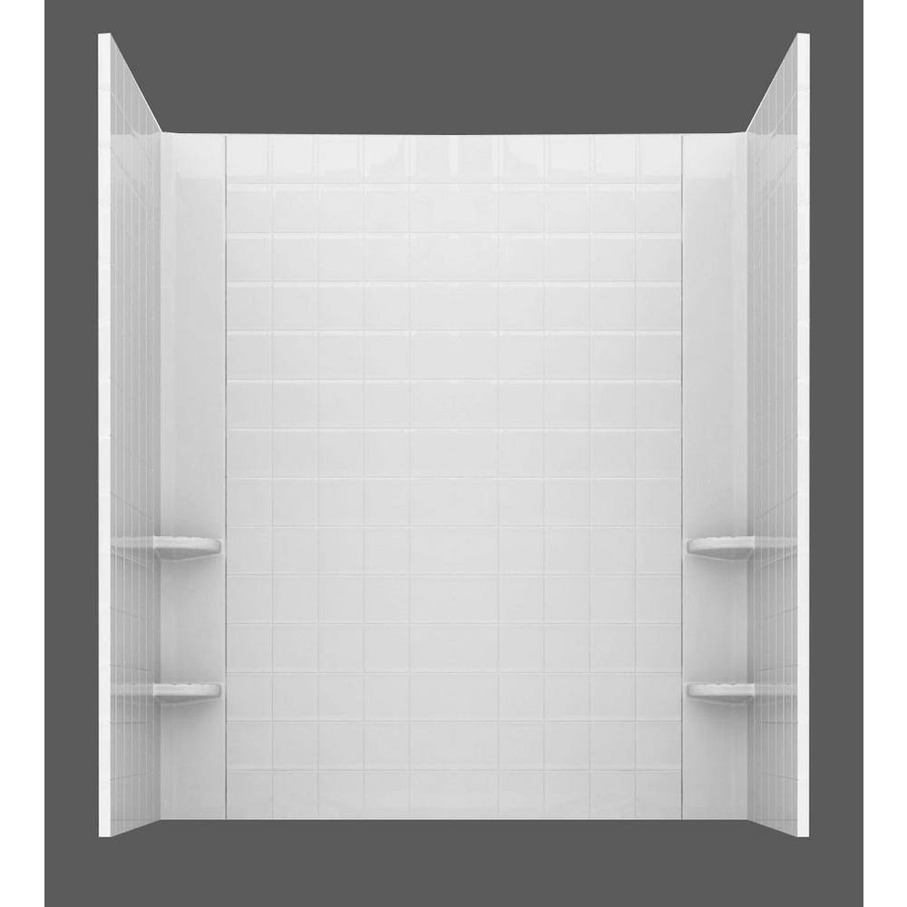 Tucson 60'' x 30'' White Fiberglass Walk-in Air Bathtub with Faucet
