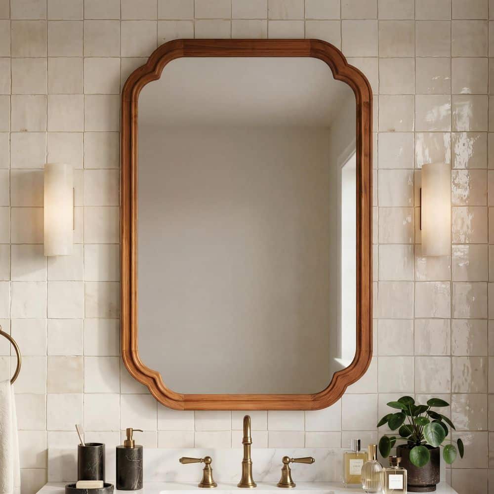 Ximuprmy 24 in. W x 36 in. H Small Rectangular Framed Rounded