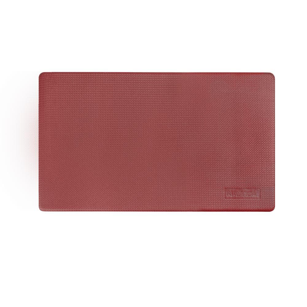 Nautica Red 17.5 in. x 32 in. PVC Embossed AntiFatigue Mat NAK016853