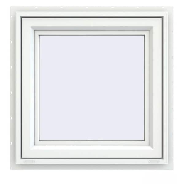JELD-WEN 23.5 in. x 23.5 in. V-4500 Series White Vinyl Awning Window with Fiberglass Mesh Screen