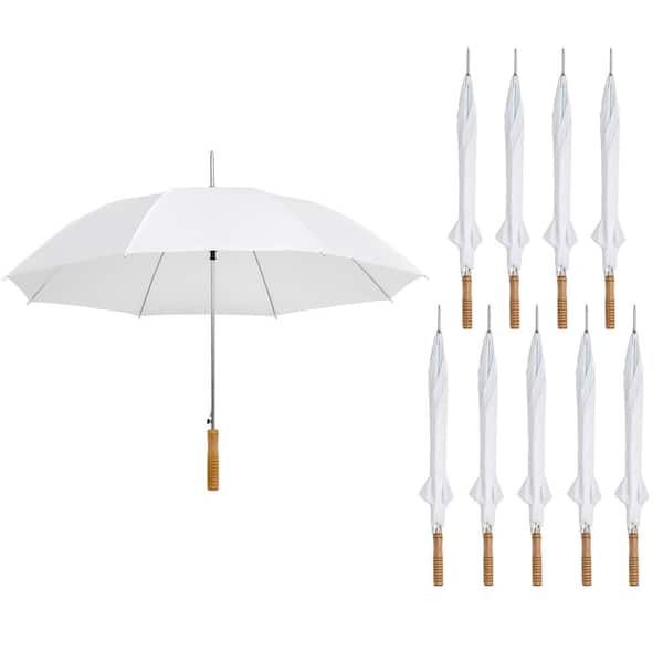 Trademark Innovations 60 in. White Manual Open Wedding Umbrella (10 Pack)