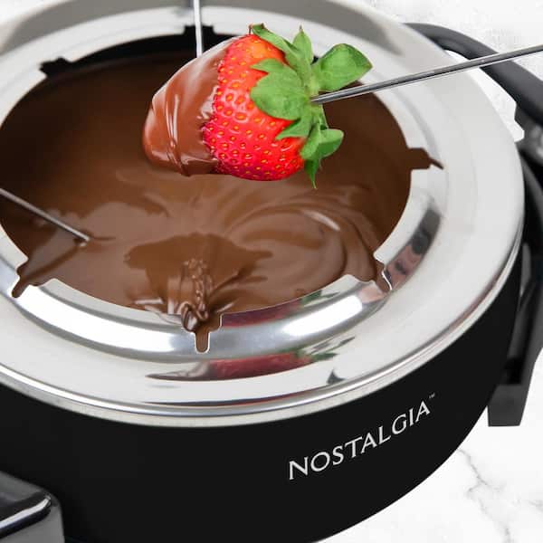 Nostalgia Electric Stainless Steel Fondue Pot, 6-Cup, with Temperature  Control, 6 Forks, and Removable Pot FPS-200 - The Home Depot