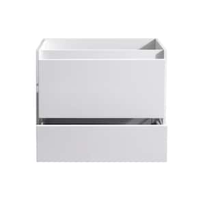 Catania 30 in. Modern Wall Hung Bath Vanity Cabinet Only in Glossy White