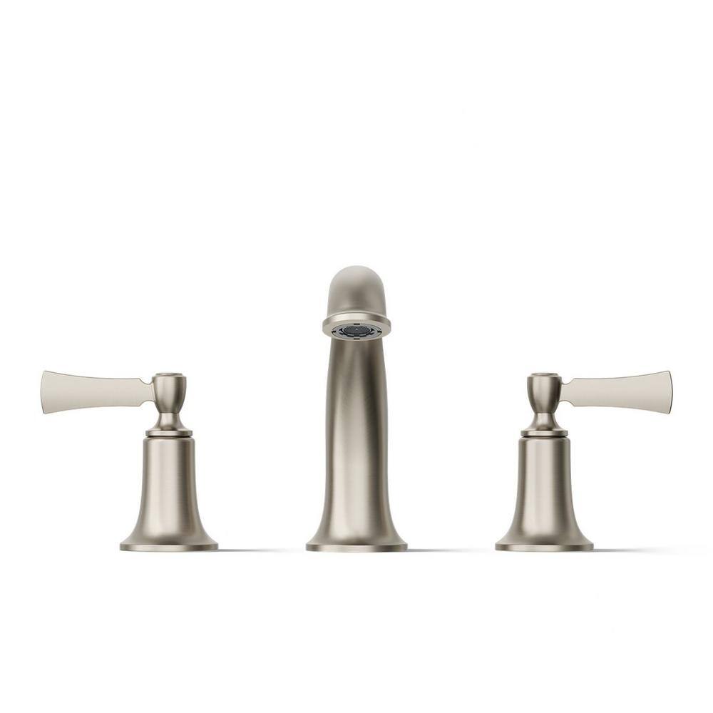 Vibrant Brushed Nickel Double Handle Widespread Faucet