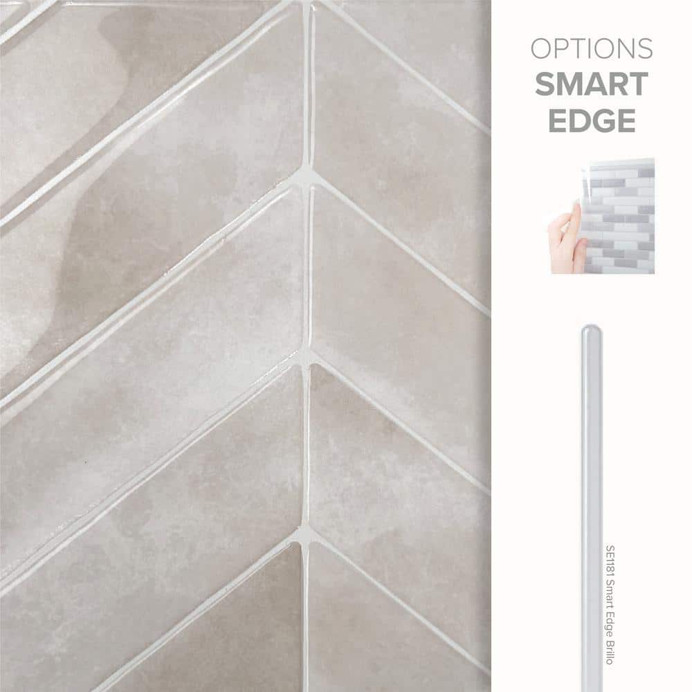 Pink Matte Chevron Peel and Stick Backsplash Tile Set