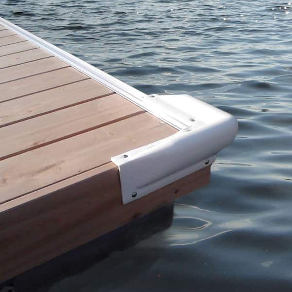 10 in. x 10 in. PVC Dock Corner Bumpers, White (2-Pack)