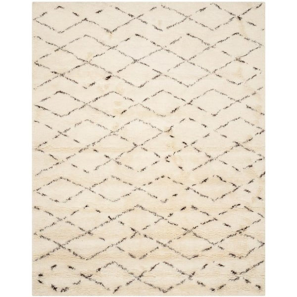 Casablanca 11 ft. x 15 ft. Ivory/Brown Tribal Solid Color Area Rug