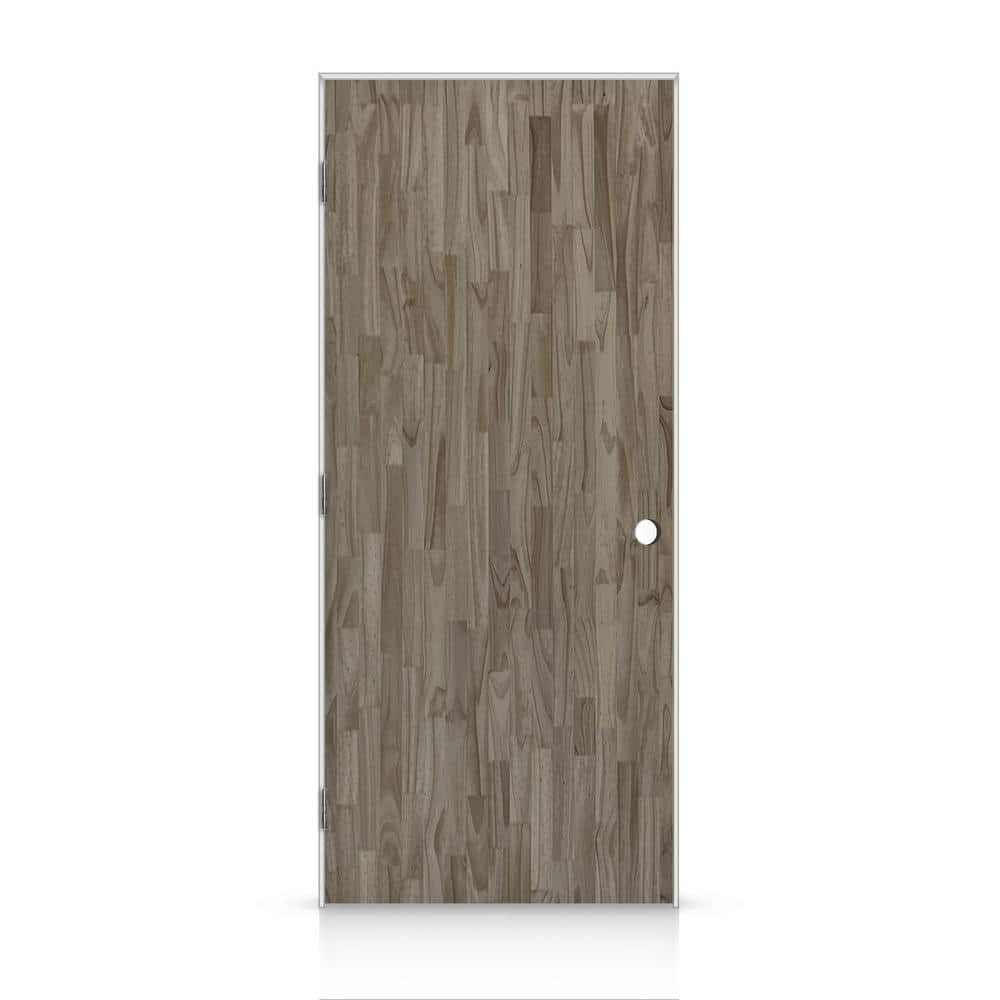 34 in. x 84 in. Flush Right-Handed Hollow-Core Weather Gray Stained Smooth Pine Wood Single Prehung Interior Door price history on PriceWatchPro
