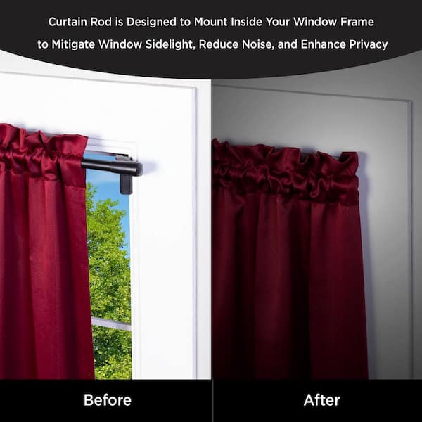 48 In Single Curtain Rod Black With, How To Tighten A Curtain Rod