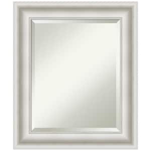 Parlor 21.5 in. x 25.5 in. Modern Rectangle Framed White Bathroom Vanity Mirror