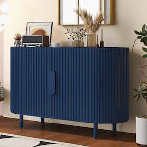 Blue MDF 47.8 in. Stylish Curved Design Light Luxury Sideboard with Adjustable Shelves
