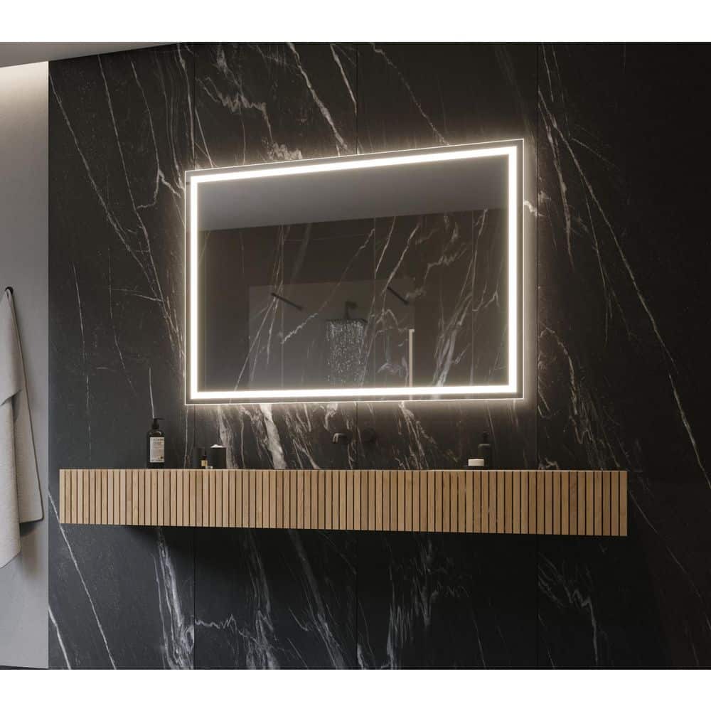 Harmony 48 in. W x 35 in. H Rectangular Frameless Wall Mounted Bathroom Vanity Mirror 3000K LED price history on PriceWatchPro