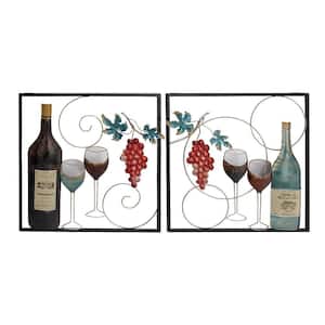 Multi Colored Metal Traditional Wall Decor (Set of 2)