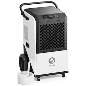 250 pt. 8,000 sq.ft. Commercial Dehumidifier for Basement in White, High Efficiency Compressor