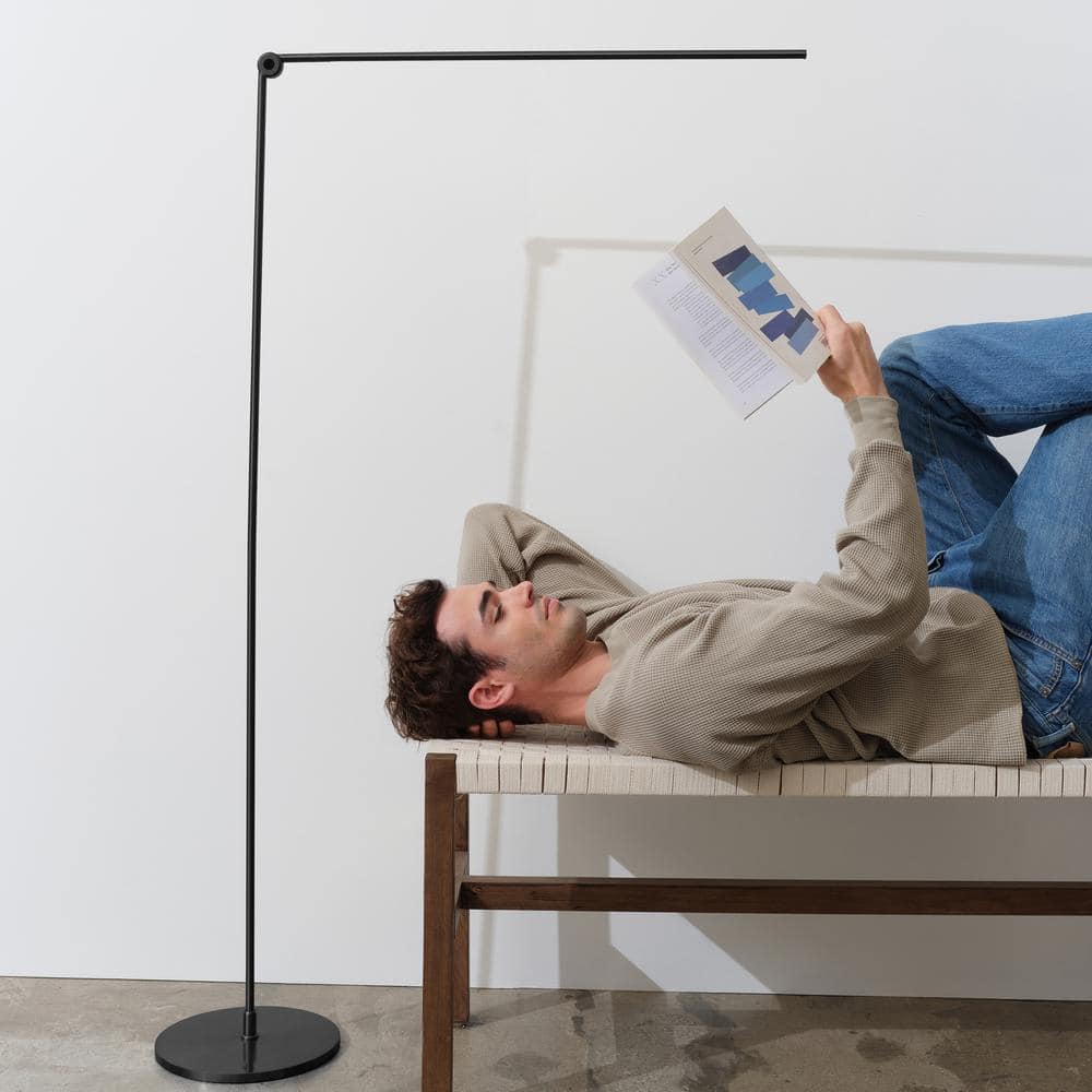 Libra Black Adjustable LED Floor Lamp with 3-Way Switch