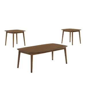 23.75 in. Brown Rectangle Wood Top Coffee Table (Set of 3)