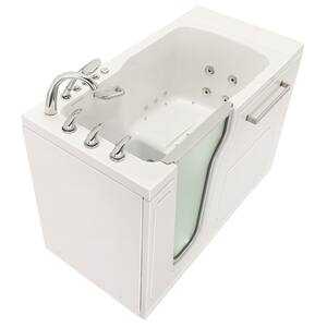 Ultra 52 in. x 30 in. Walk-In Whirlpool & Air Bath Bathtub in White, LHS Door, Heated Seat, 5 Piece Faucet, Dual Drain