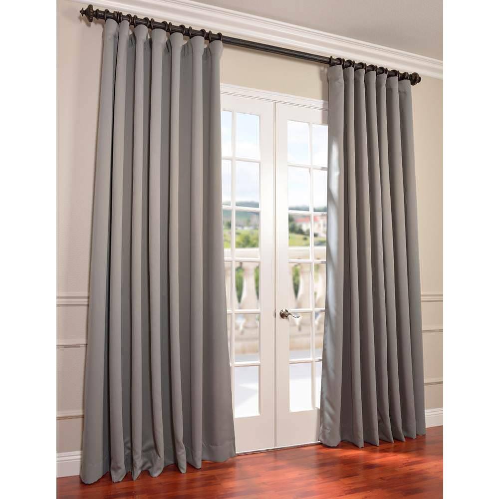 Neutral Gray Extra Wide Blackout Room Darkening Drapes