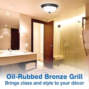 Decorative Oil Rubbed Bronze 70 CFM Ceiling Bathroom Exhaust Fan with Light