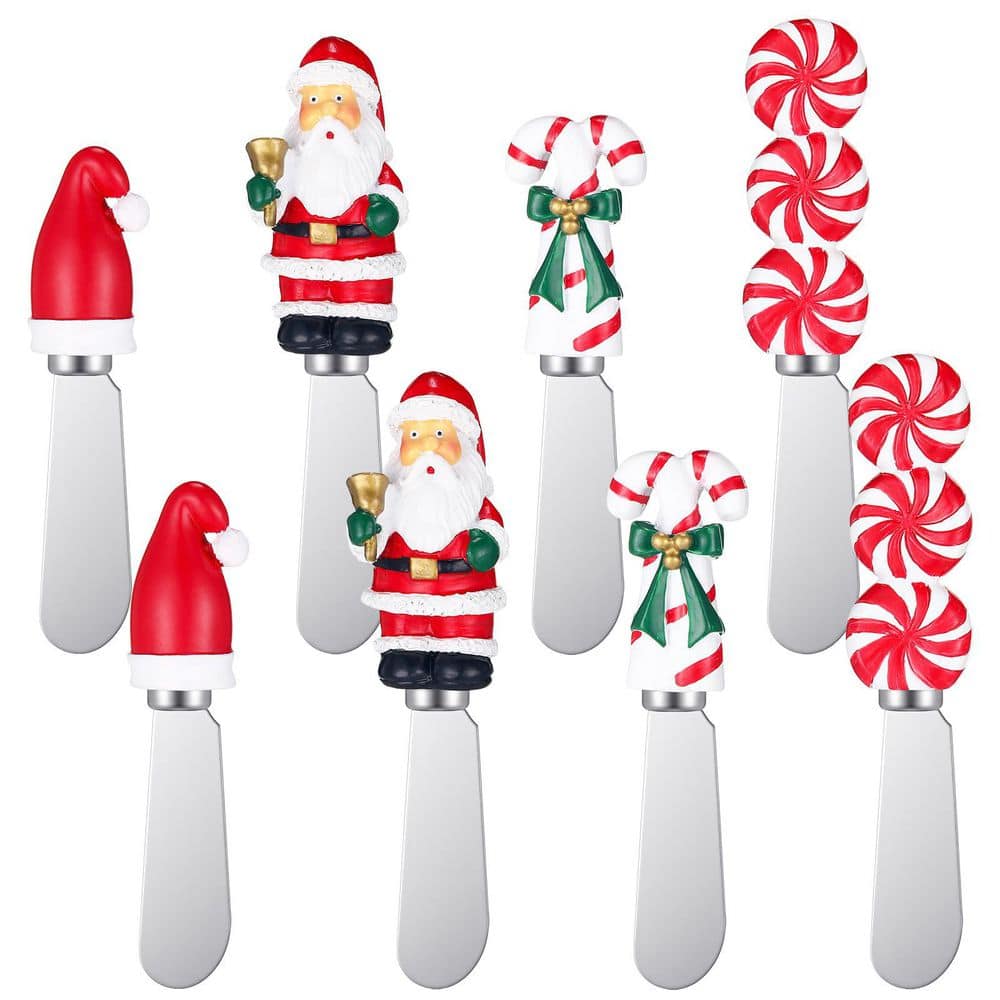8-Piece Christmas Cheese Spreader Set with Hand-Painted Resin Handles and Stainless Steel Blades price history on PriceWatchPro