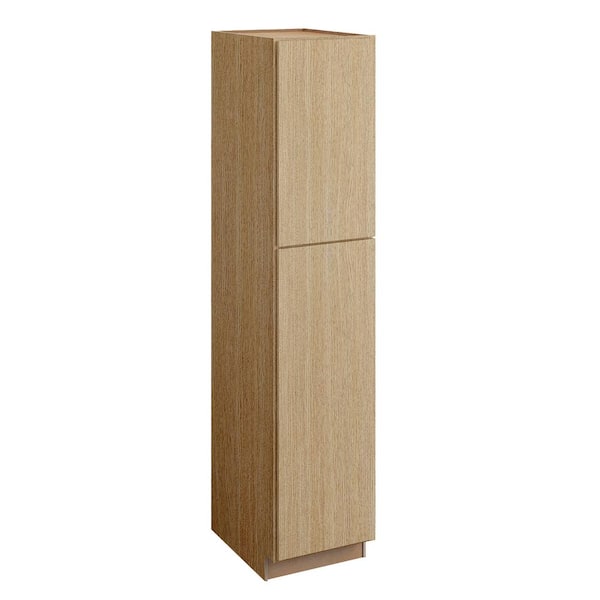 Hargrove 18 in. W x 21 in. D x 84 in. H Assembled Plywood Vanity Linen Bath Cabinet in Vanguard Oak with Soft Close RH