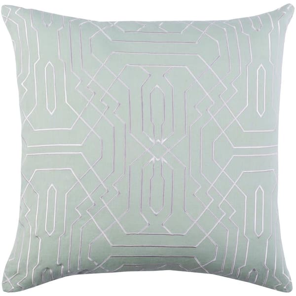 Livabliss Hermance Green Geometric Polyester 20 in. x 20 in. Throw Pillow