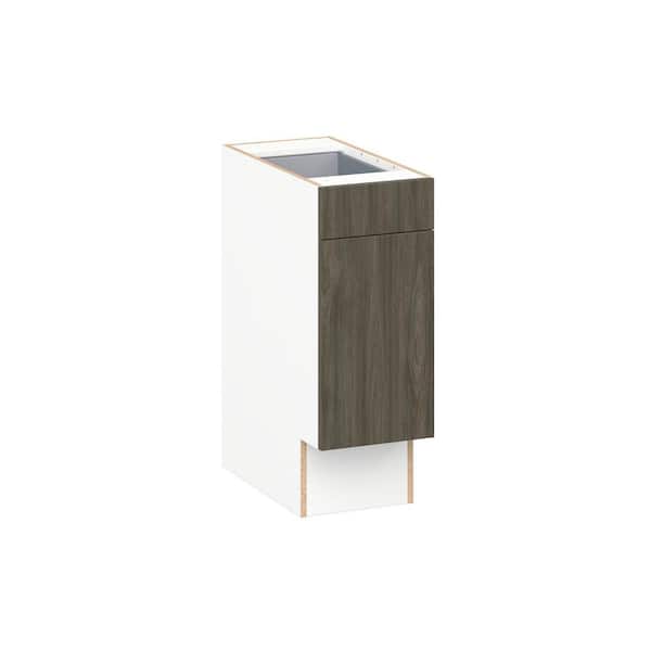 Medora Textured Slab Walnut Assembled 12 in.W x 32.5 in.H x 23.75 in.D Accessible ADA 1 Drawer Base Kitchen Cabinet