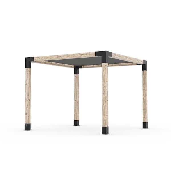 10 ft. x 10 ft. Pergola Kit with Graphite Shade Sail, for 6x6 Wood