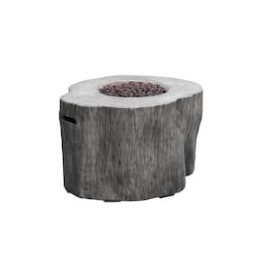 Warren 42 in. x 39 in. x 26 in. Irregular Round Concrete Propane Fire Pit Table in Classic Gray