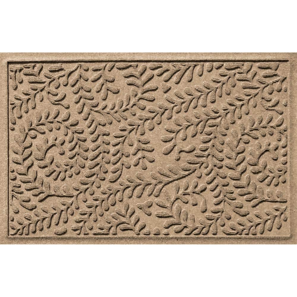 Waterhog Boxwood Camel 23 in. x 35 in. PET Polyester Indoor Outdoor Doormat