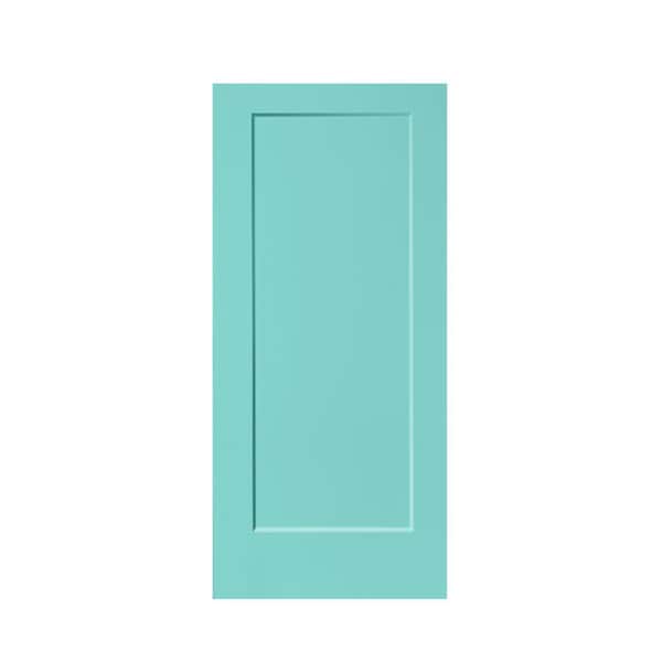 CALHOME 36 in. x 80 in. Mint Green Stained Composite MDF 1Panel Interior Barn Door Slab