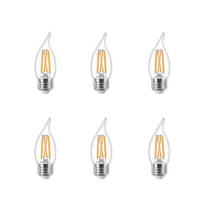 75-Watt Equivalent BA11 Dimmable Warm Glow Dimming Effect LED Candle Light Bulb Bent Tip E26 Soft White (2700K) (6-Pack)
