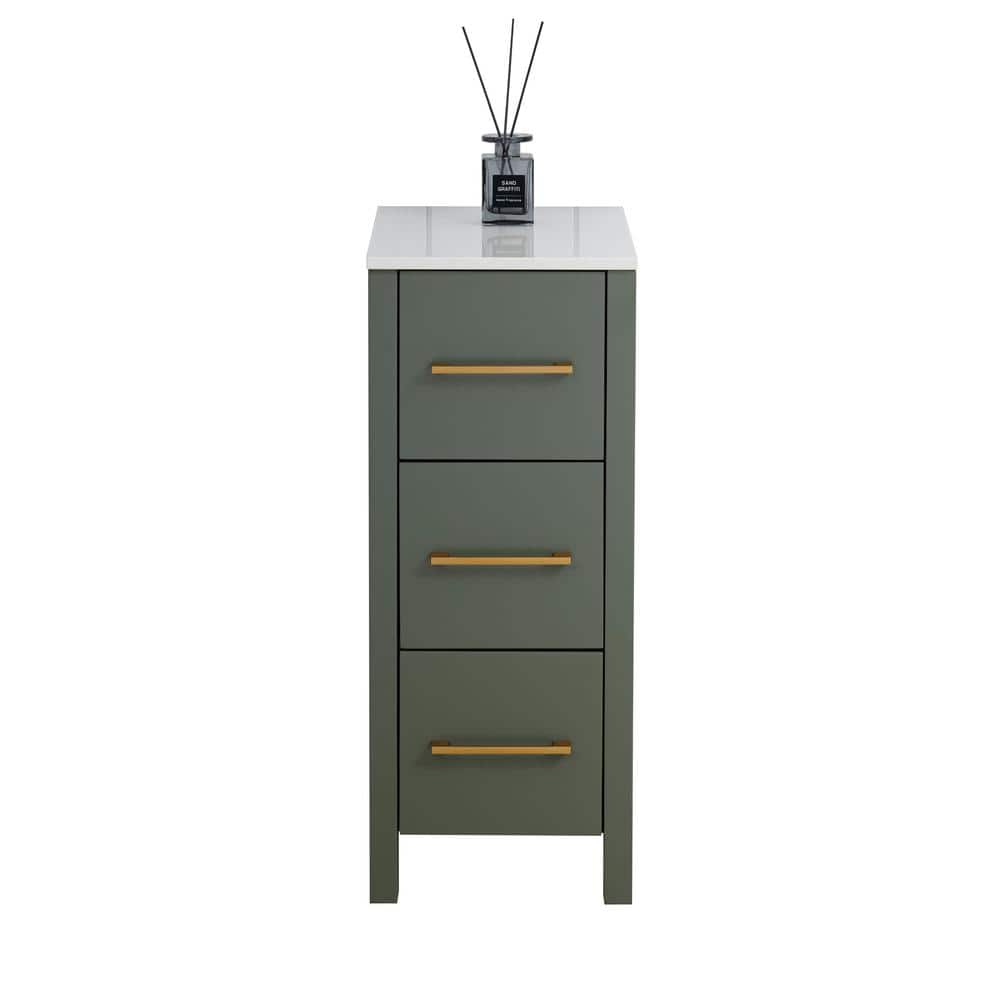 12 in. W x 18.5 in. D x 29 in. H Bath Vanity Cabinet without Top in Vintage Green with Engineered Marble Top price history on PriceWatchPro