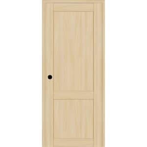 2-Panel Shaker 28 in. x 80 in. Right Hand Active Loire Ash Wood Solid Core DIY-Friendly Single Prehung Interior Door