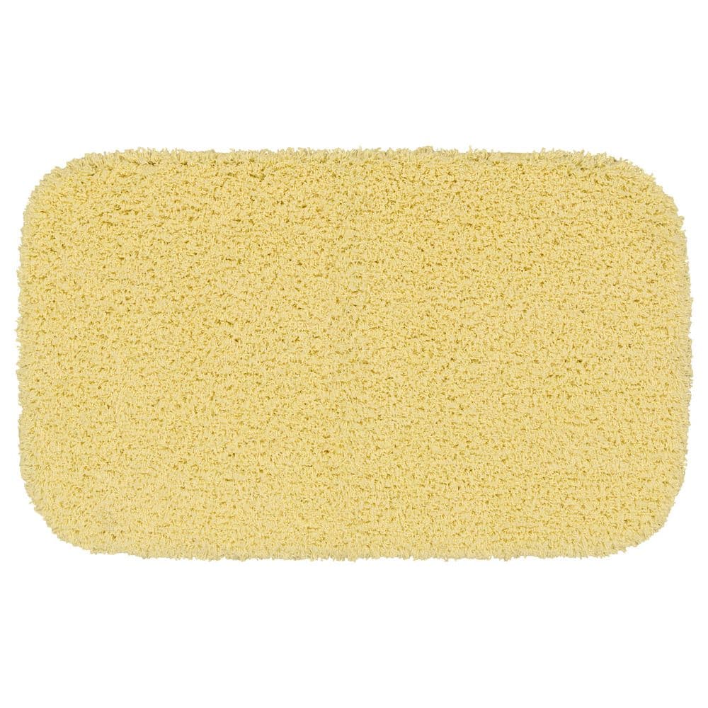 24"x40" Jazz Nylon Washable Bath Rug Yellow - Garland Rug: Non-Slip, Tufted, Machine Made, Heavyweight