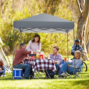 Patio 6,6  ft.  x 6,6  ft.  Gray Pop-up Canopy Tent UPF 50 Plus Portable Sun Shelter